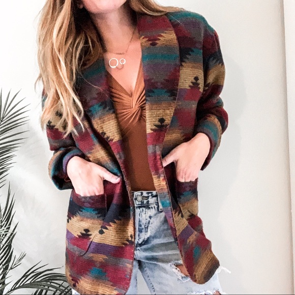 Vintage Jackets & Blazers - Vintage | Handmade Aztec Jacket